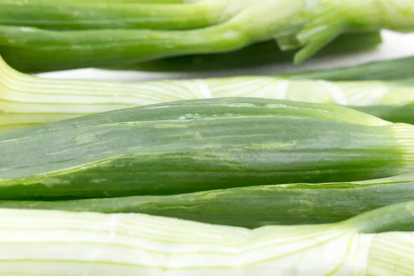 Zelená Cibule Close Jídlo Pozadí Plný Rám — Stock fotografie