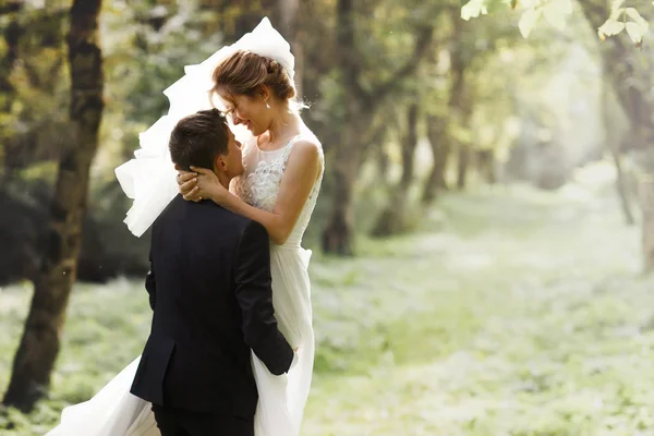 Luxe jonge bruid en bruidegom — Stockfoto