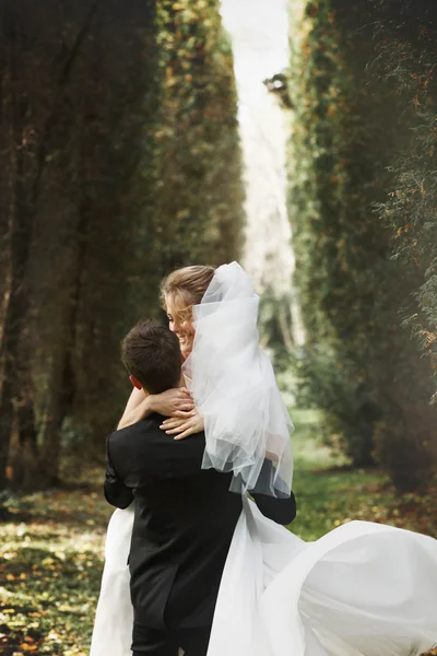豪華なスタイリッシュな若い花嫁と新郎 — ストック写真