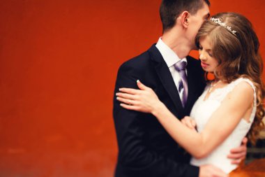 lüks şık genç gelin ve damat