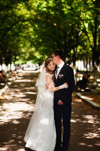 Jeune couple au parc — Photo