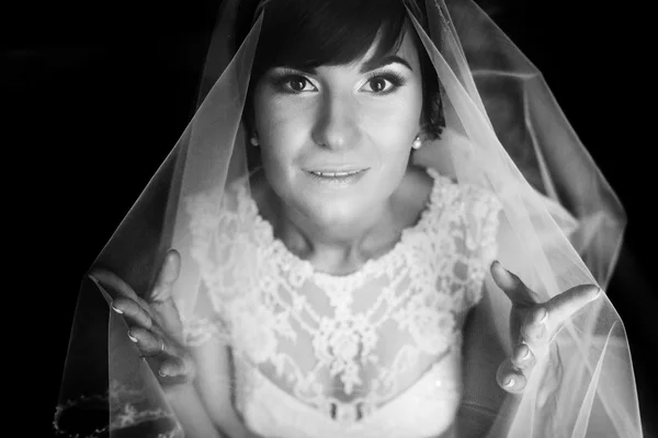 Portrait of a brunette bride — Stock Photo, Image