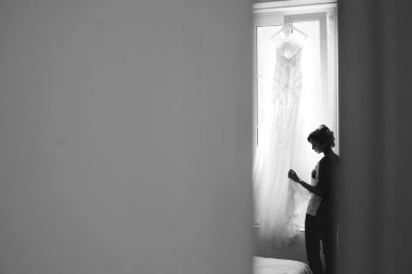 yanında onun şık gelinlik gelin