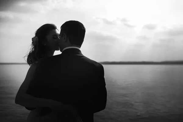 Beautiful gentle happy couple kissing — Stock Photo, Image