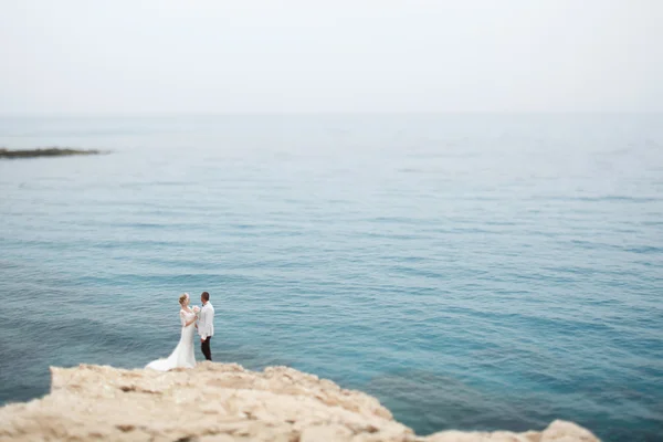 Splendida sposa bionda e sposo elegante — Foto Stock