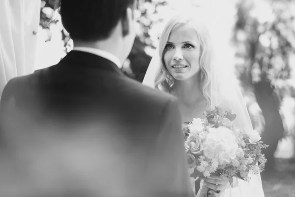 Novia y novio felices — Foto de Stock