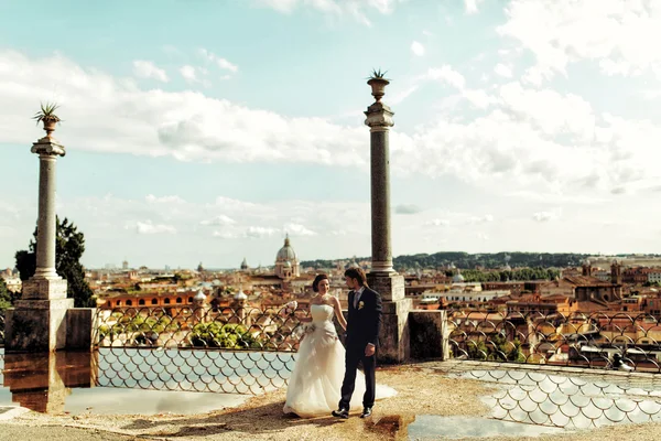 Wonderful stylish couple walking — Stock Photo, Image