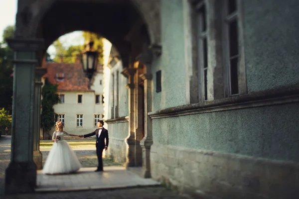 Schöne magische junge Braut küssen — Stockfoto