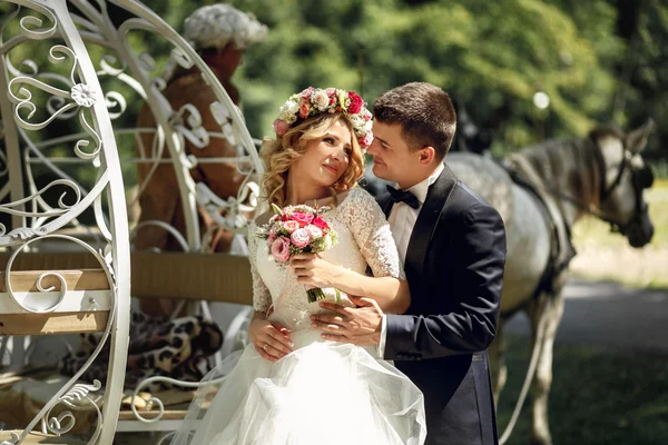 Romantic fairy-tale wedding couple — Stock Photo, Image