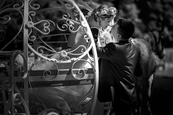 浪漫童话般的婚礼夫妇 — 图库照片