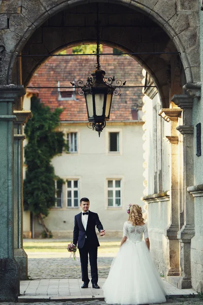 Noivo e noiva bonita — Fotografia de Stock