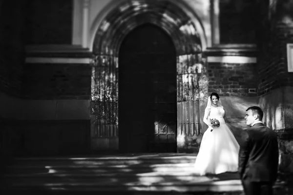 花嫁と花婿を歩く — ストック写真