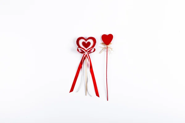 To røde Valentine-hjerter – stockfoto
