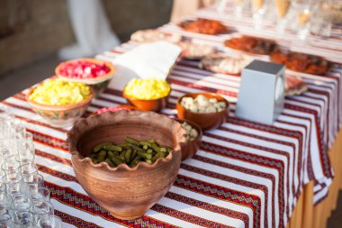 Geleneksel Ukrayna düğün bayram tablo