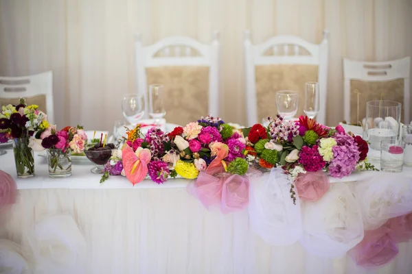 Bröllop mottagning bord — Stockfoto