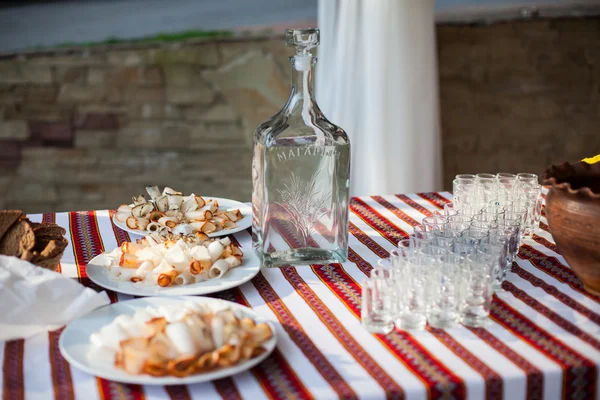 Traditional ukrainian wedding feast table — Stock Photo, Image