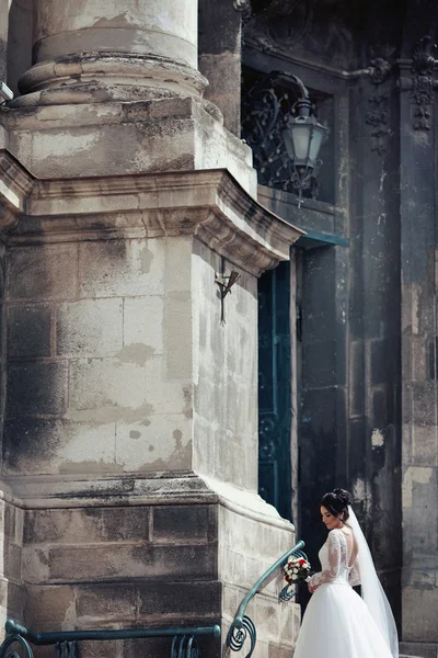 美しいセクシーなブルネットの花嫁 — ストック写真
