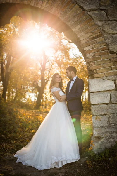 Casal recém-casado romântico conto de fadas — Fotografia de Stock