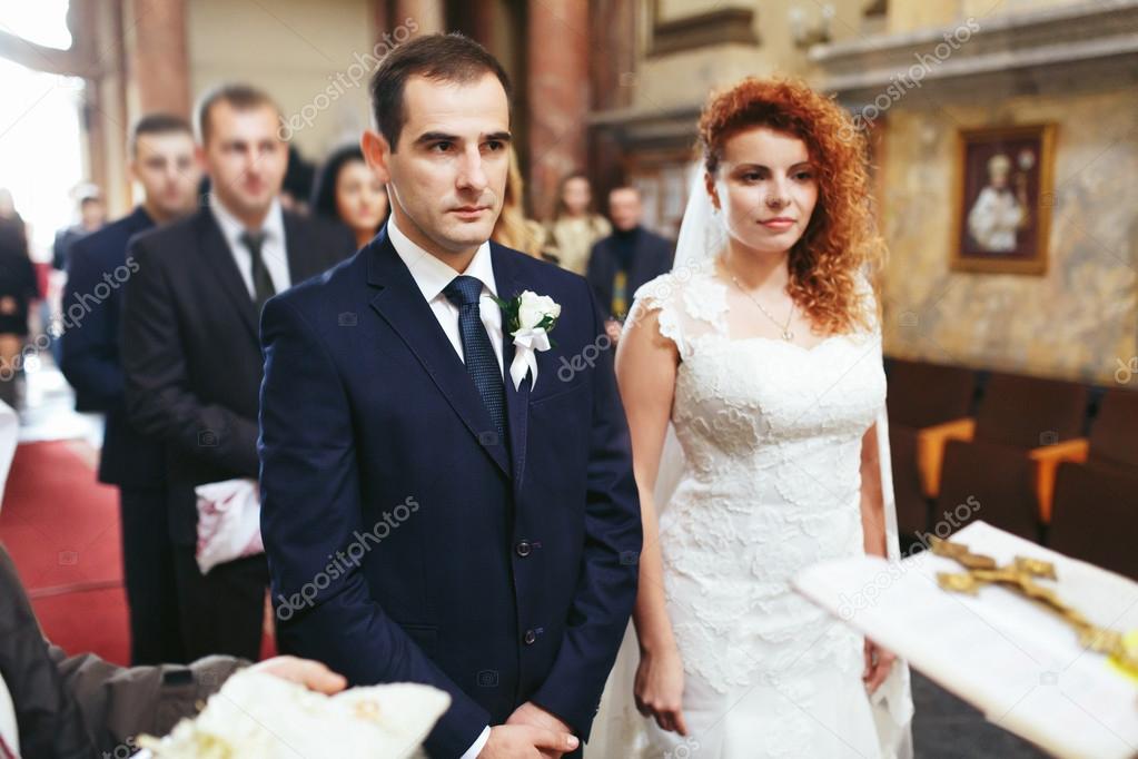 stylish luxury bride and elegant groom