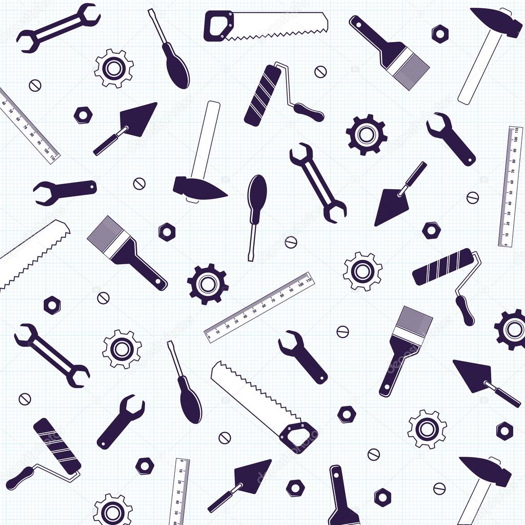 Repair tools background  in blue color