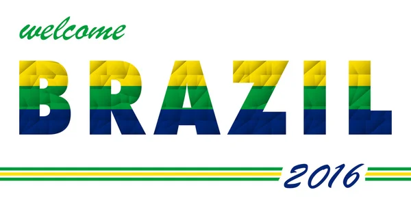 Fondo poligonal bienvenida Brasil 2016 — Archivo Imágenes Vectoriales