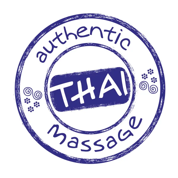 Thai Massage Stempel blau. authentische Thai-Massage. — Stockvektor