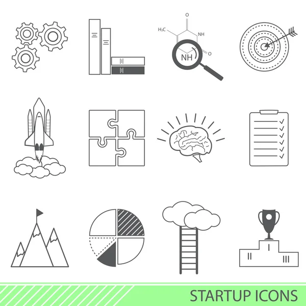 Outline web icon set - start-up project — Stock Vector