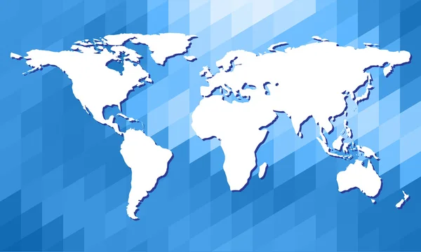 Mapa do mundo sobre um fundo de polígono. Mapa do mundo limpo. Projeto plano . —  Vetores de Stock