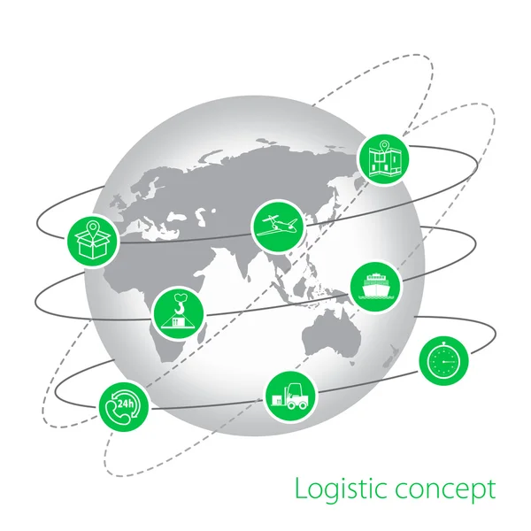 Logistiek concept. Set van plat logistiek iconen. Opslag vectorillustratie. — Stockvector