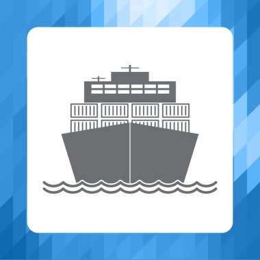 Lojistik simgesi gemi. Hisse senedi vektör. Düz tasarım. 