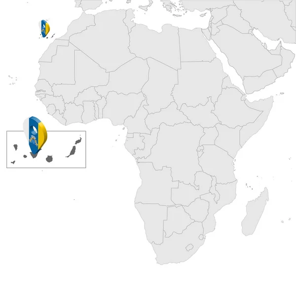 Ubicación Islas Canarias Mapa África Signo Ubicación Las Islas Canarias — Vector de stock