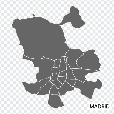 Madrid 'in yüksek kalite haritası, İspanya' nın başkentidir. İnternet siteniz için Madrid haritası, uygulama, UI. EPS10.
