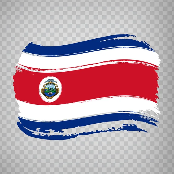 Pinceladas Bandera Costa Rica Bandera Republic Costa Rica Fondo Transparente — Vector de stock