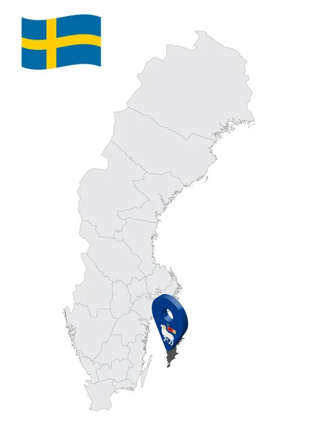 Ubicación Gotland County Mapa Suecia Firma Ubicación Similar Bandera Gotland — Vector de stock