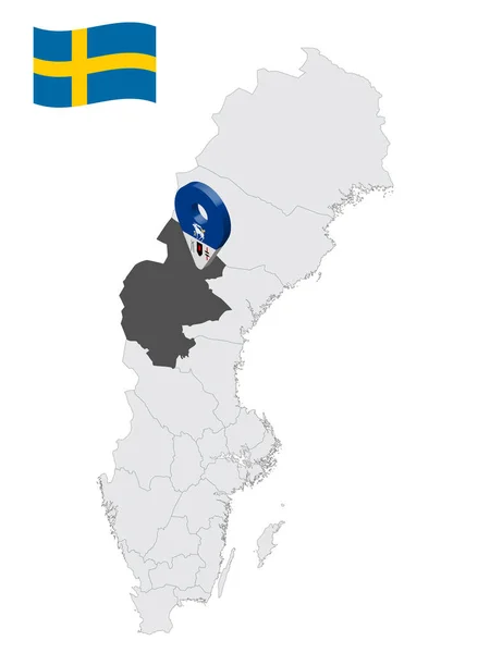 Ubicación Jamtland County Mapa Suecia Firma Ubicación Similar Bandera Jamtland — Vector de stock