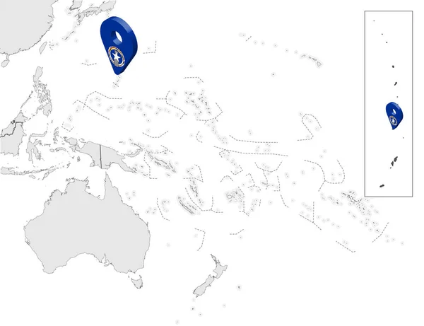 Plats Karta Över Nordmarianerna Kartan Oceanien Och Australien Nordmarianerna Flagga — Stock vektor