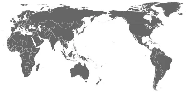 Dünya Haritası Vektörü Beyaz Arkaplandaki Gri Benzer Dünya Haritası Boş — Stok Vektör