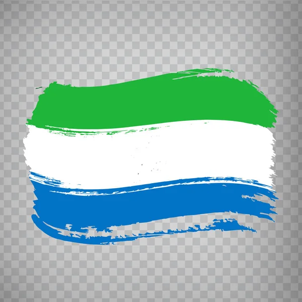 シエラレオネの国旗 筆のストロークの背景 あなたのウェブサイトのデザイン アプリのための透明な背景にシエラレオネの国旗共和国 アフリカ Eps10 — ストックベクタ