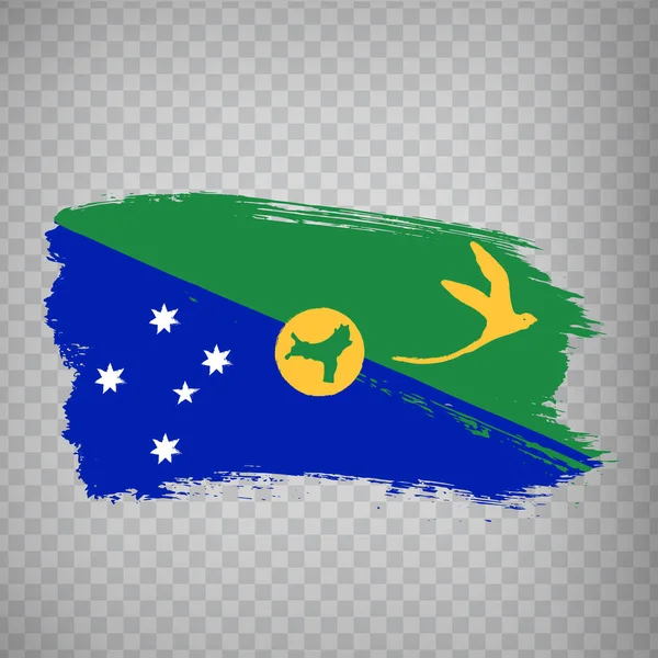 Karácsony Sziget Zászlaja Ecsetvonásokból Zászló Christmas Island Átlátszó Háttér Weboldal — Stock Vector