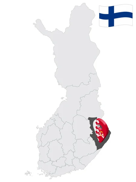 Ubicación Región Karelia Del Norte Mapa Finlandia Signo Ubicación Similar — Vector de stock