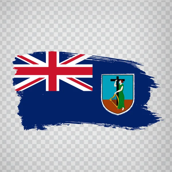 Flagge Montserrat Von Pinselstrichen Flagge Montserrat Auf Transparentem Hintergrund Für — Stockvektor