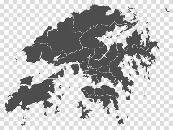 Чиста Карта Гонконгу Округи Гонконг Особливий Адміністративний Регіон Китаю Мапа — стоковий вектор