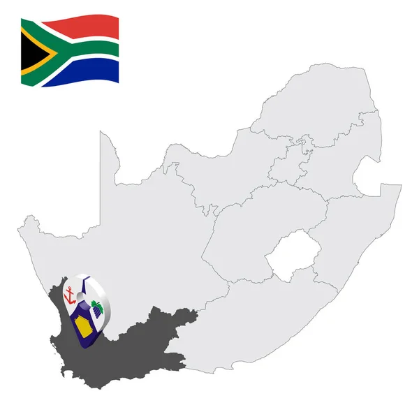 Ubicación Provincia Del Cabo Occidental Mapa Sudáfrica Signo Ubicación Similar — Archivo Imágenes Vectoriales