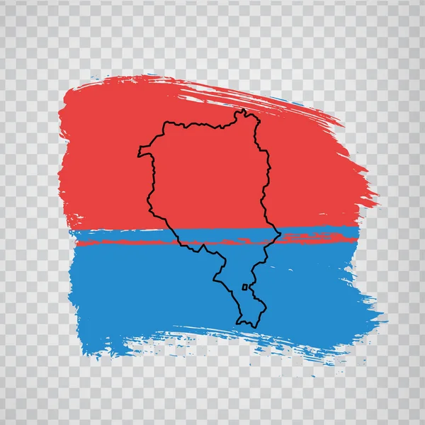 Flag Canton Ticino Brush Strokes Blank Map Canton Ticino Switzerland — 스톡 벡터