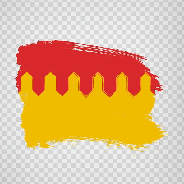 Пиренейский Край Кистью Гладит Флаг Региона Пирканмаа Прозрачном Фоне Дизайна — стоковый вектор