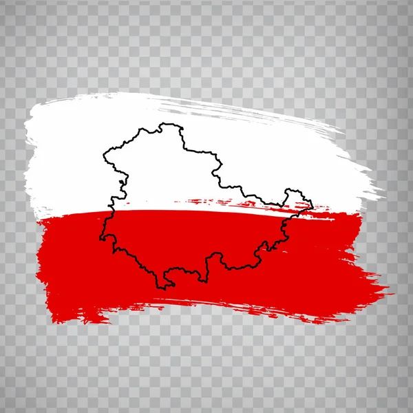 Fahne Von Thüringen Aus Pinselstrichen Leere Landkarte Von Thüringen Deutschland — Stockvektor