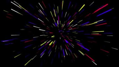 Neon Lights renkli animasyon geçişi. 3d soyut neon arkaplan. Kusursuz döngü animasyonu. Siyah arkaplanda canlandırma.