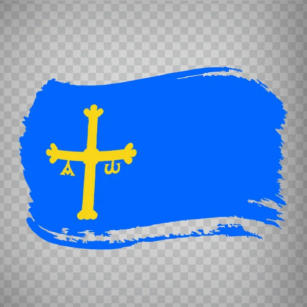 Flaga Asturii Pociągnięć Pędzla Flaga Autonomiczna Wspólnota Asturii Hiszpanii Przejrzystym — Wektor stockowy
