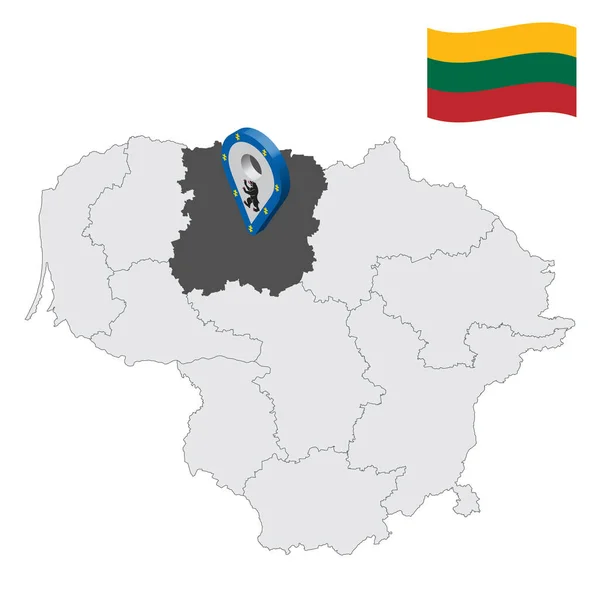 Местонахождение Siauliai County Карте Lithuania Знак Location Похож Флаг Округа — стоковый вектор