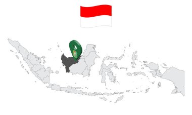 Endonezya haritasında Batı Kalimantan Bölgesi 'nin konumu. 3d Batı Kalimantan bayrak haritası konum kodu. İnternet sitesi tasarımı, uygulaması ve UI için Endonezya Eyaletleri ile kaliteli bir harita. EPS10.